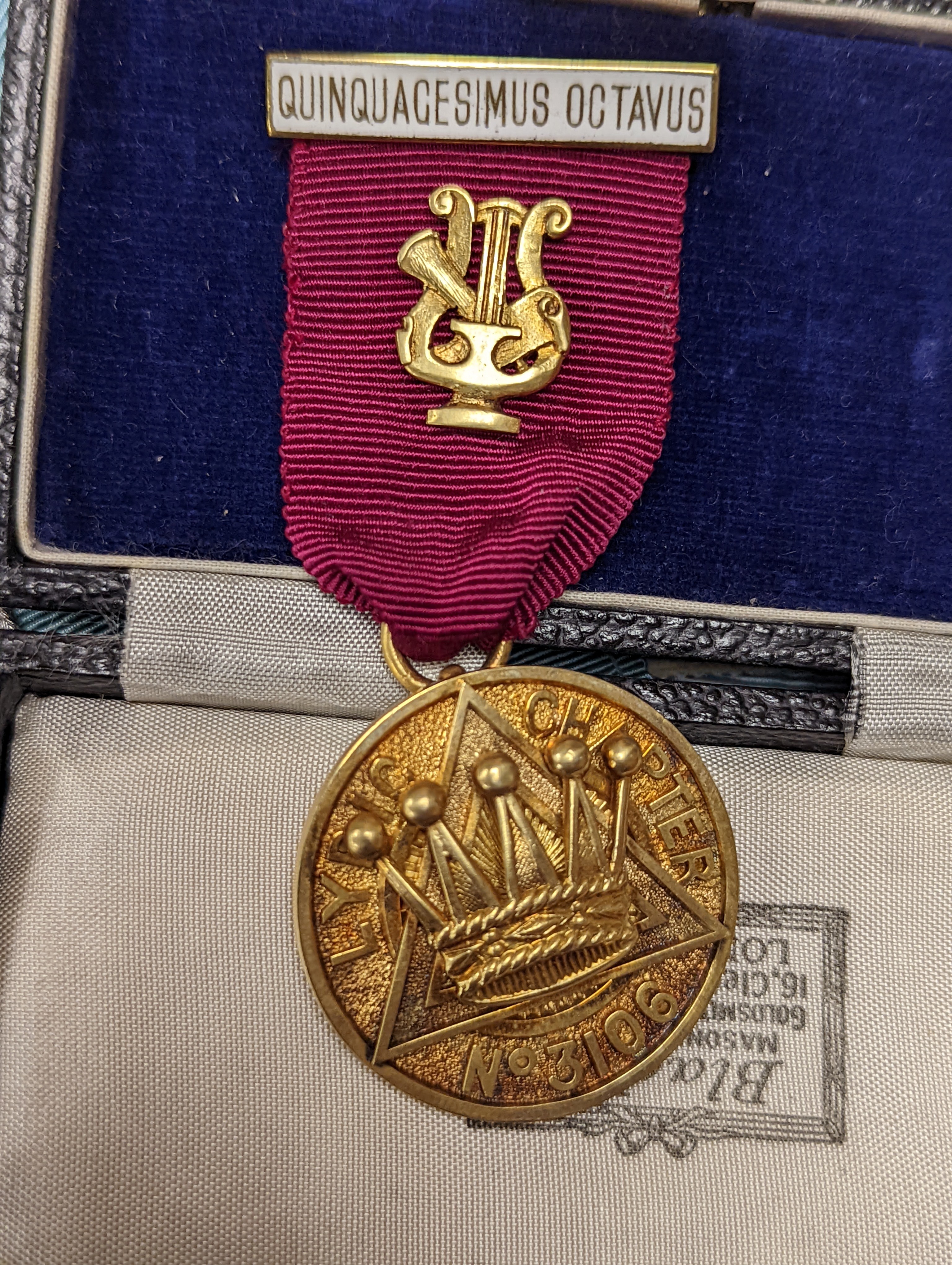 A group of masonic regalia and medals